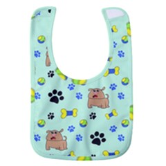 Dog Pattern Seamless Blue Background Scrapbooking Baby Bib by pakminggu