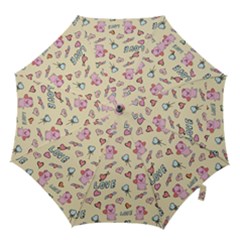 Pig Animal Love Romance Seamless Texture Pattern Hook Handle Umbrellas (small) by pakminggu