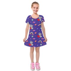 Texture Seamless Digital Scrapbooking Decorative Kids  Short Sleeve Velvet Dress by pakminggu