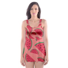 Watermelon Red Food Fruit Healthy Summer Fresh Skater Dress Swimsuit by pakminggu