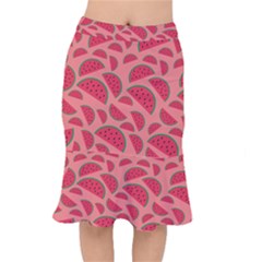 Watermelon Red Food Fruit Healthy Summer Fresh Short Mermaid Skirt by pakminggu