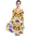 Pikachu Quarter Sleeve Waist Band Dress View1