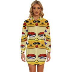 Pikachu Womens Long Sleeve Shirt Dress