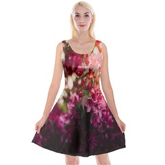 Pink Flower Reversible Velvet Sleeveless Dress by artworkshop