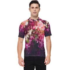 Pink Flower Men s Short Sleeve Rash Guard by artworkshop