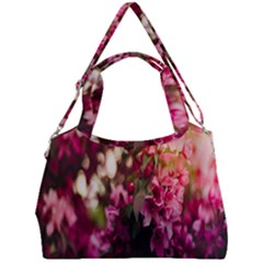 Pink Flower Double Compartment Shoulder Bag
