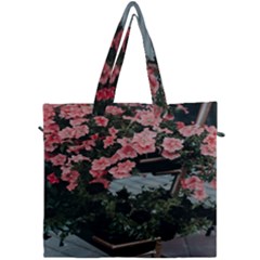 Pink Peony  Flower Canvas Travel Bag