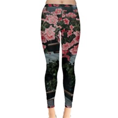 Pink Peony  Flower Inside Out Leggings by artworkshop