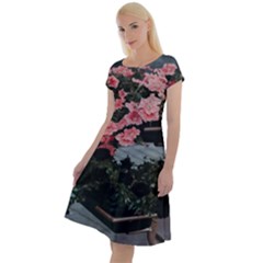 Pink Peony  Flower Classic Short Sleeve Dress by artworkshop