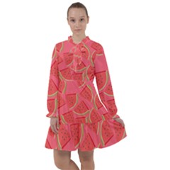 Watermelon Background Watermelon Wallpaper All Frills Chiffon Dress