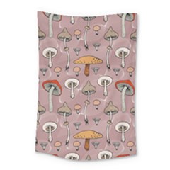 Mushrooms Autumn Fall Pattern Seamless Decorative Small Tapestry by pakminggu