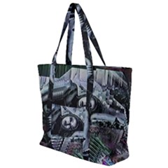 Cyberpunk Drama Zip Up Canvas Bag by MRNStudios