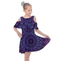 Shape Geometric Symmetrical Symmetry Wallpaper Kids  Shoulder Cutout Chiffon Dress by Bangk1t