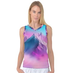 Landscape Mountain Colorful Nature Women s Basketball Tank Top by Ravend
