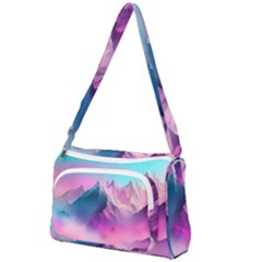 Landscape Mountain Colorful Nature Front Pocket Crossbody Bag by Ravend