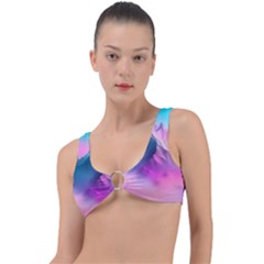 Landscape Mountain Colorful Nature Ring Detail Bikini Top by Ravend