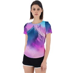 Landscape Mountain Colorful Nature Back Cut Out Sport Tee