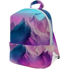 Landscape Mountain Colorful Nature Zip Up Backpack by Ravend