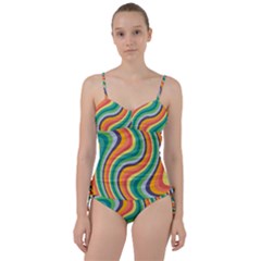 Swirl Twirl Rainbow Retro Sweetheart Tankini Set