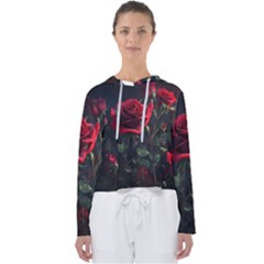 Rose Flower Plant Red Women s Slouchy Sweat by Ravend