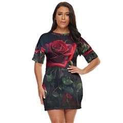 Rose Flower Plant Red Just Threw It On Dress