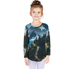 Nature Mountain Valley Kids  Long Sleeve Tee