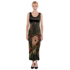 Flower Nature Background Bloom Fitted Maxi Dress