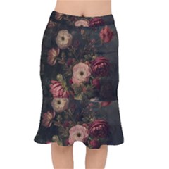 Flower Nature Background Bloom Short Mermaid Skirt