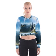 Futuristic City Fantasy Scifi Cropped Sweatshirt