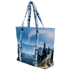 Futuristic City Fantasy Scifi Zip Up Canvas Bag