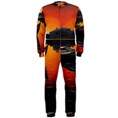 Boat Sunset Lake Water Nature Onepiece Jumpsuit (men)