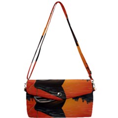 Boat Sunset Lake Water Nature Removable Strap Clutch Bag by Ravend