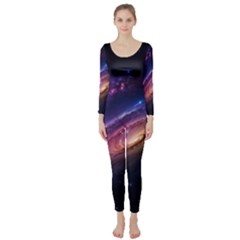 Universe Space Star Rainbow Long Sleeve Catsuit