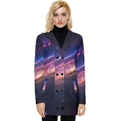 Universe Space Star Rainbow Button Up Hooded Coat 