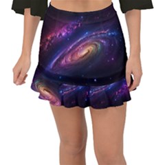 Universe Space Star Rainbow Fishtail Mini Chiffon Skirt