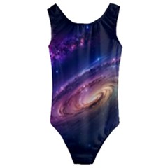 Universe Space Star Rainbow Kids  Cut-out Back One Piece Swimsuit