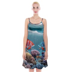 Fish Sea Ocean Spaghetti Strap Velvet Dress