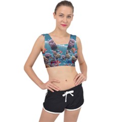 Fish Sea Ocean V-back Sports Bra