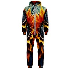 Flower Plant Geometry Hooded Jumpsuit (men)