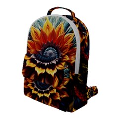 Flower Plant Geometry Flap Pocket Backpack (large)