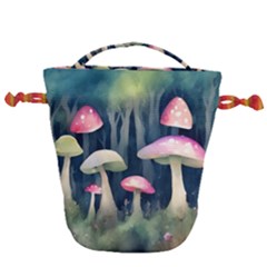 Mushroom Fungus Drawstring Bucket Bag