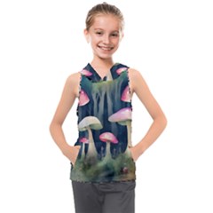 Mushroom Fungus Kids  Sleeveless Hoodie