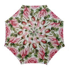 Flower Rose Pink Golf Umbrellas by Ravend