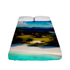 Beach Island Nature Fitted Sheet (full/ Double Size)