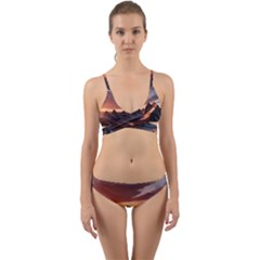 Landscape Mountains Nature Wrap Around Bikini Set