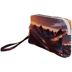 Landscape Mountains Nature Wristlet Pouch Bag (small) by Ravend