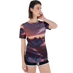 Landscape Mountains Nature Perpetual Short Sleeve T-shirt by Ravend