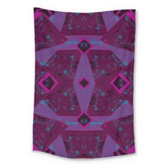 Mazipoodles Origami Chintz - Magenta Blue Fuchsia Black Large Tapestry by Mazipoodles