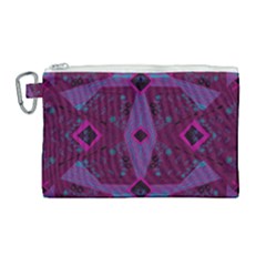 Mazipoodles Origami Chintz - Magenta Blue Fuchsia Black Canvas Cosmetic Bag (large) by Mazipoodles