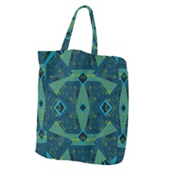 Mazipoodles Origami Chintz A - Navy Lime Blue Black Giant Grocery Tote by Mazipoodles